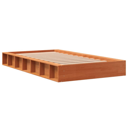 Bed Frame without Mattress Wax Brown 100x200 cm Solid Wood Pine