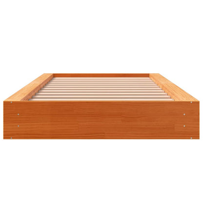 Bed Frame without Mattress Wax Brown 100x200 cm Solid Wood Pine