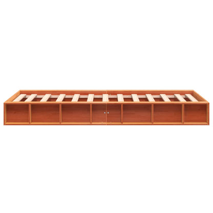 Bed Frame without Mattress Wax Brown 100x200 cm Solid Wood Pine