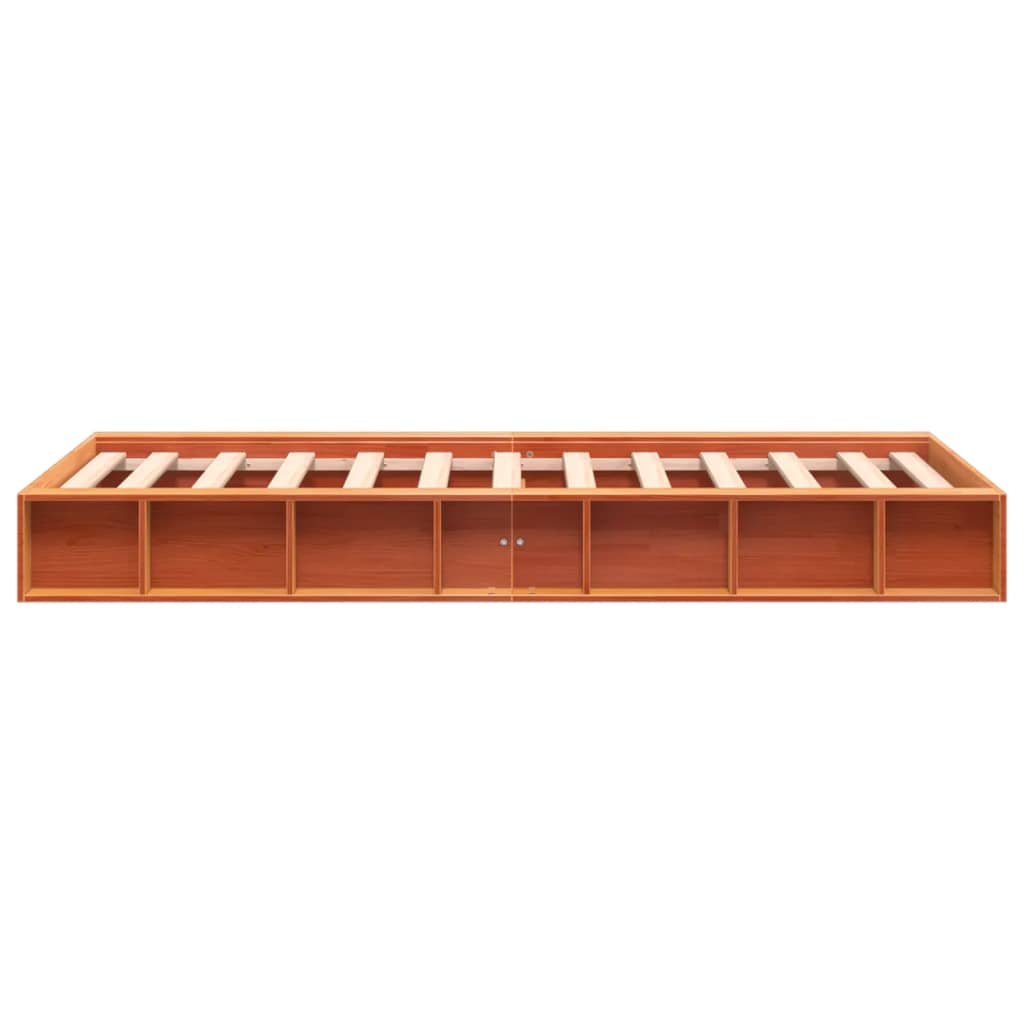 Bed Frame without Mattress Wax Brown 75x190 cm Small Single Solid Wood Pine
