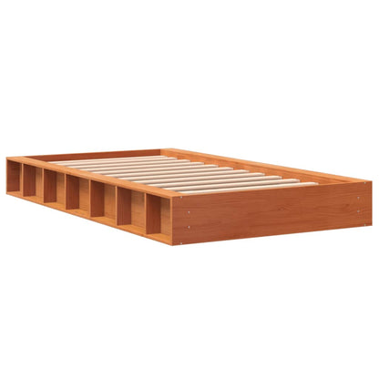 Bed Frame without Mattress Wax Brown 75x190 cm Small Single Solid Wood Pine
