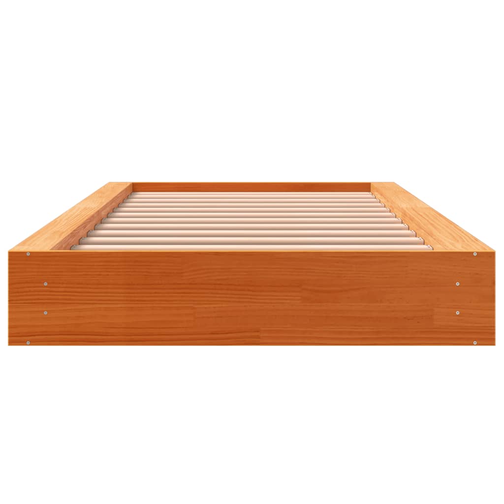 Bed Frame without Mattress Wax Brown 90x190 cm Single Solid Wood Pine