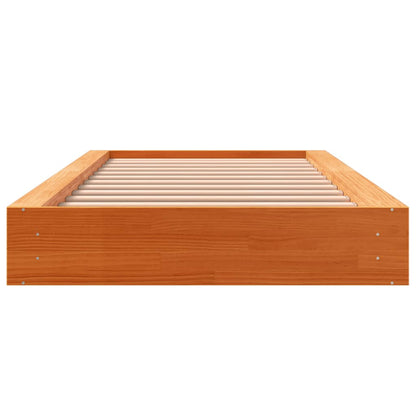 Bed Frame without Mattress Wax Brown 90x190 cm Single Solid Wood Pine