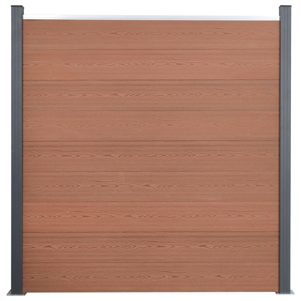 Fence Panel Set Brown 526x186 cm WPC