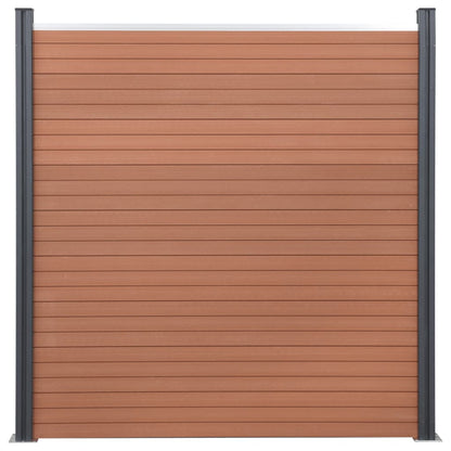 Fence Panel Set Brown 526x186 cm WPC