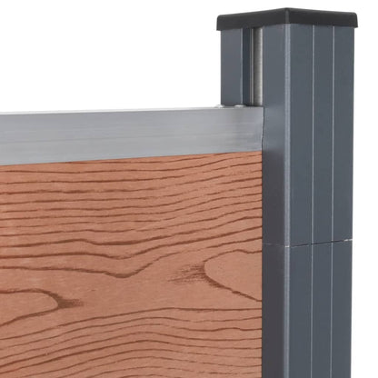 Fence Panel Set Brown 526x186 cm WPC