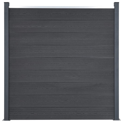 Fence Panel Set Grey 526x186 cm WPC