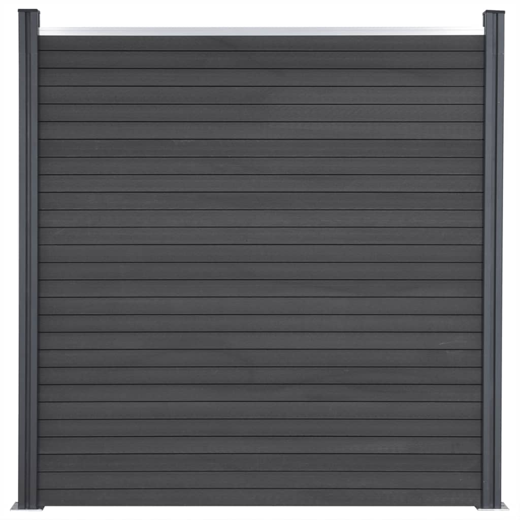 Fence Panel Set Grey 526x186 cm WPC