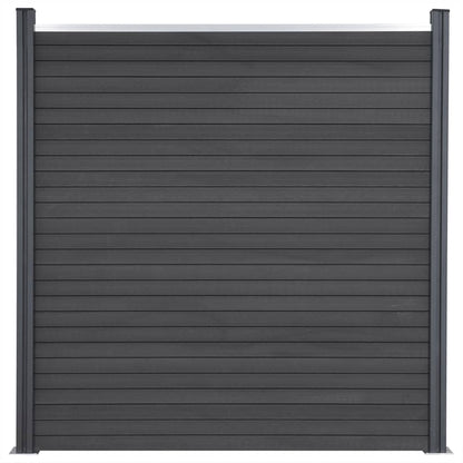 Fence Panel Set Grey 526x186 cm WPC
