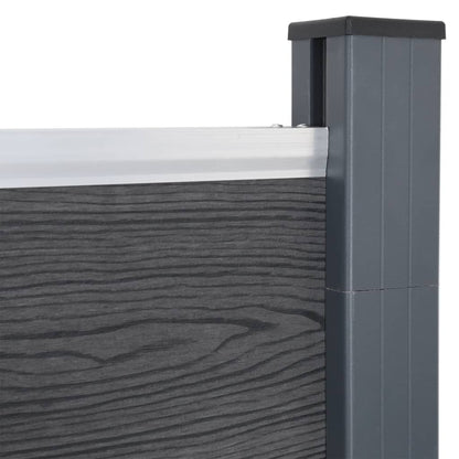 Fence Panel Set Grey 526x186 cm WPC