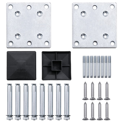 Fence Panel Set Grey 526x186 cm WPC