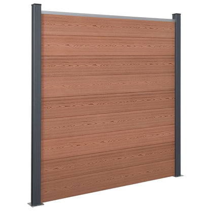 Fence Panel Set Brown 353x186 cm WPC