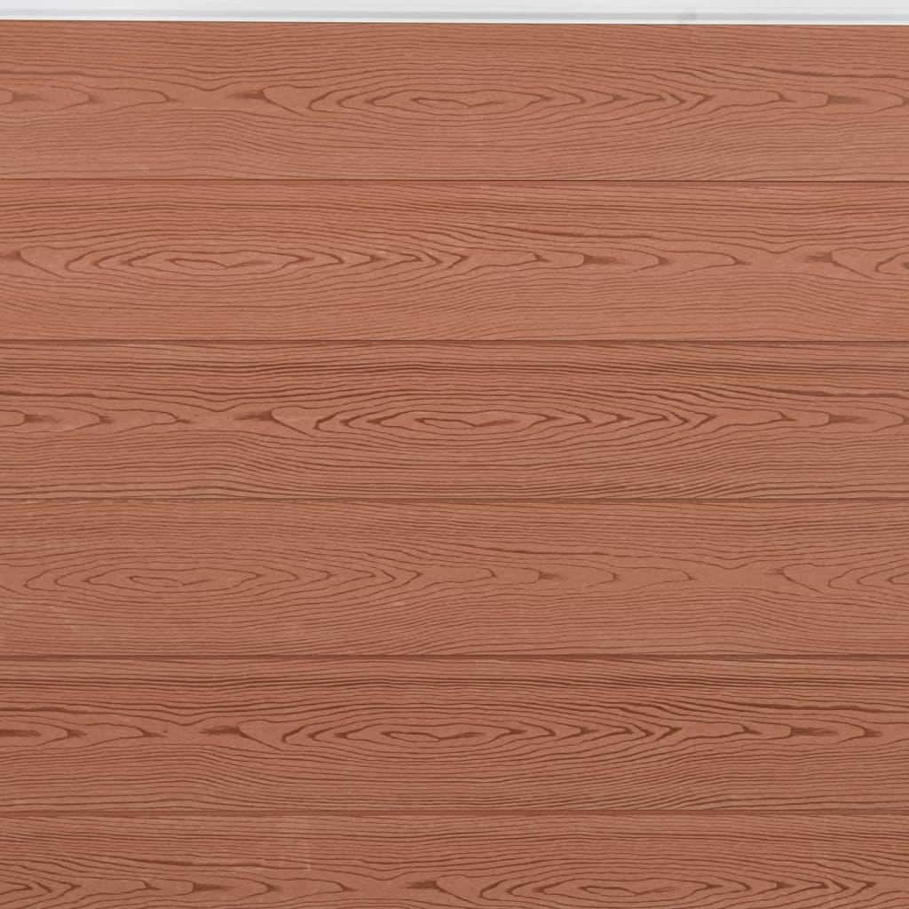 Fence Panel Set Brown 353x186 cm WPC