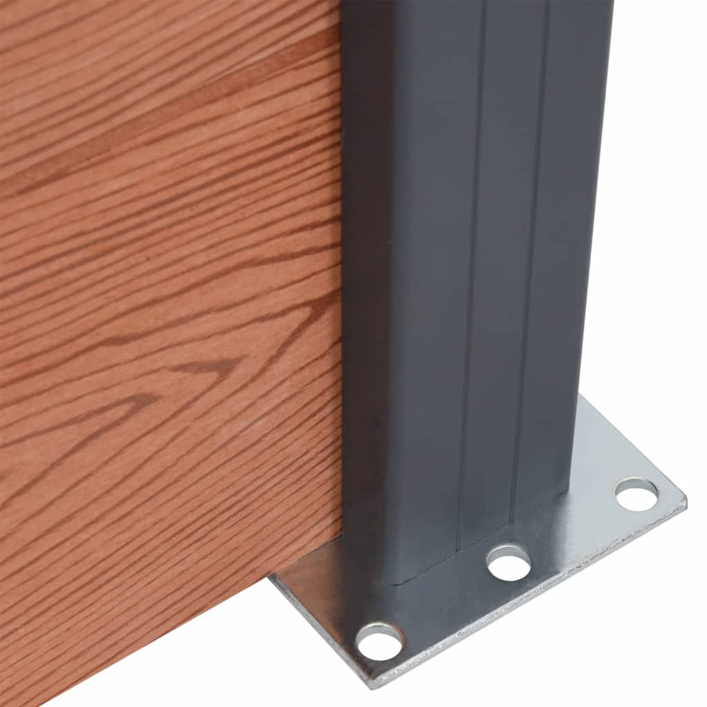 Fence Panel Set Brown 353x186 cm WPC
