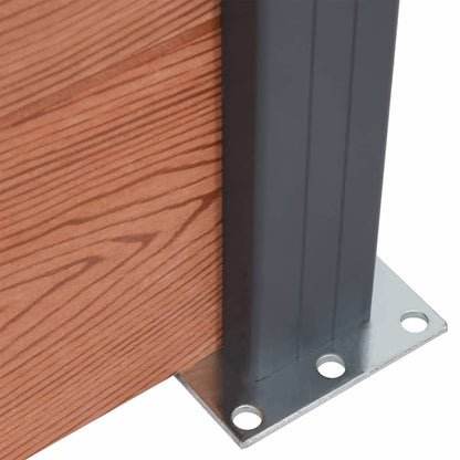 Fence Panel Set Brown 353x186 cm WPC