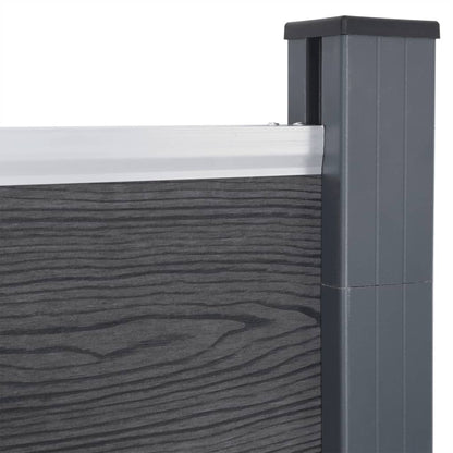 Fence Panel Set Grey 353x186 cm WPC