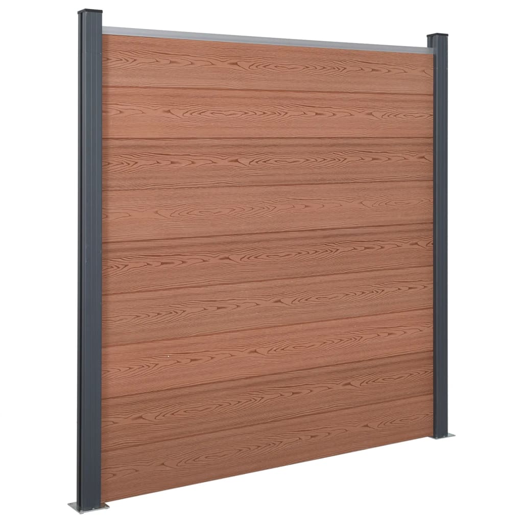 Fence Panel Set Brown 699x186 cm WPC