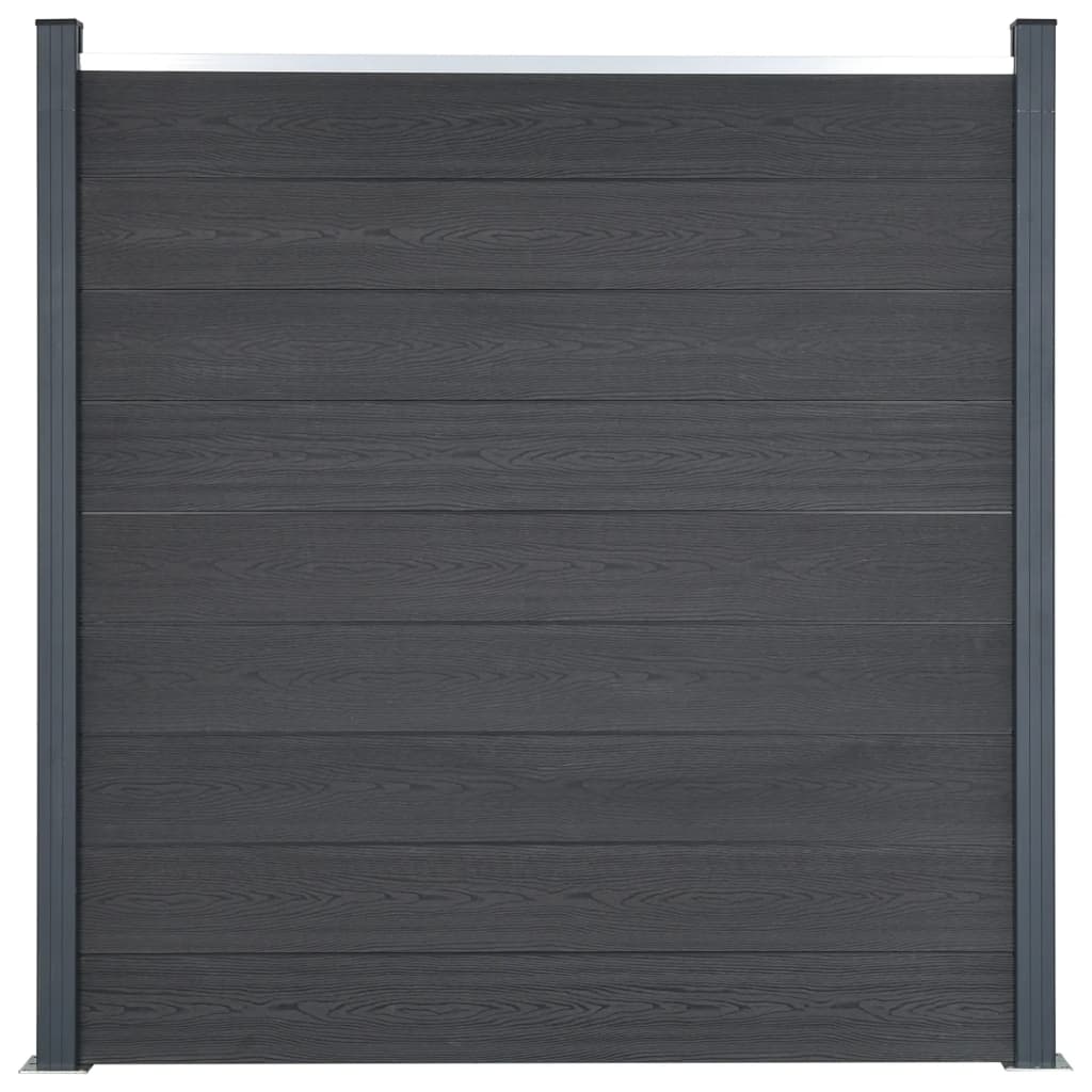 Fence Panel Set Grey 699x186 cm WPC