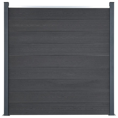 Fence Panel Set Grey 699x186 cm WPC