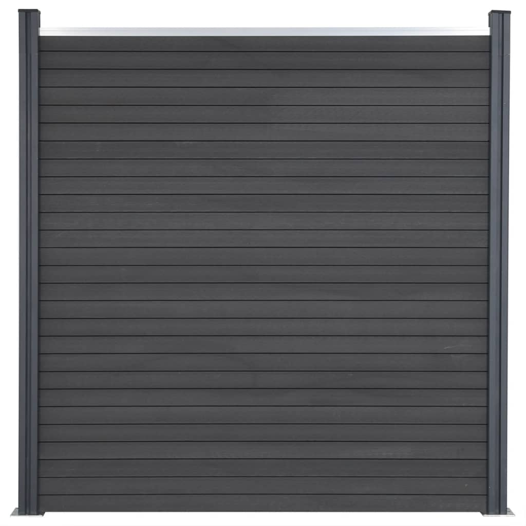 Fence Panel Set Grey 699x186 cm WPC