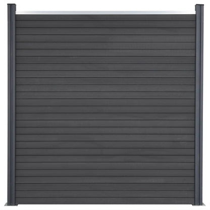 Fence Panel Set Grey 699x186 cm WPC