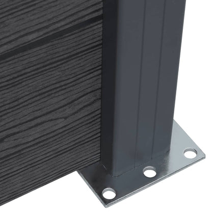 Fence Panel Set Grey 699x186 cm WPC