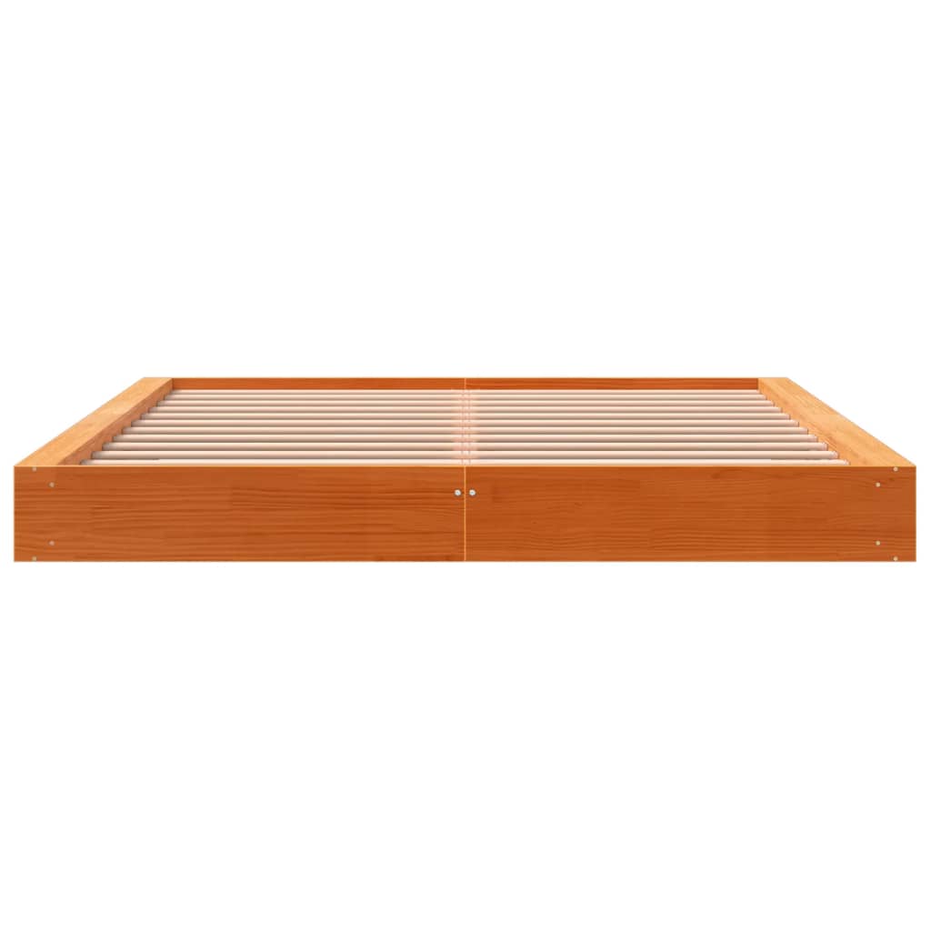Bed Frame without Mattress Wax Brown 180x200 cm Super King Solid Wood Pine
