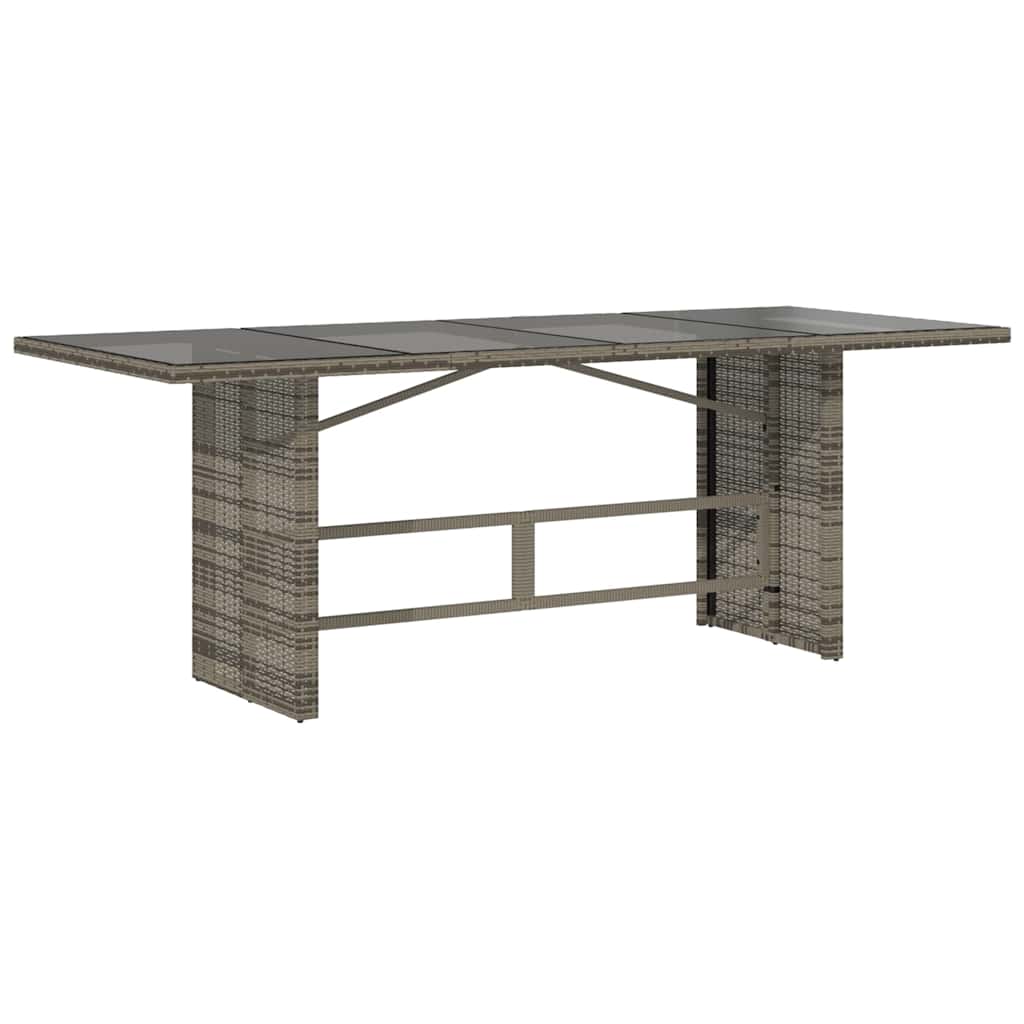 9 Piece Garden Dining Set with Cushions Grey Poly Rattan