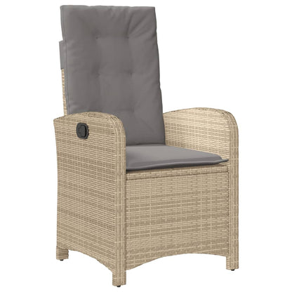 7 Piece Garden Dining Set with Cushions Grey Poly Rattan