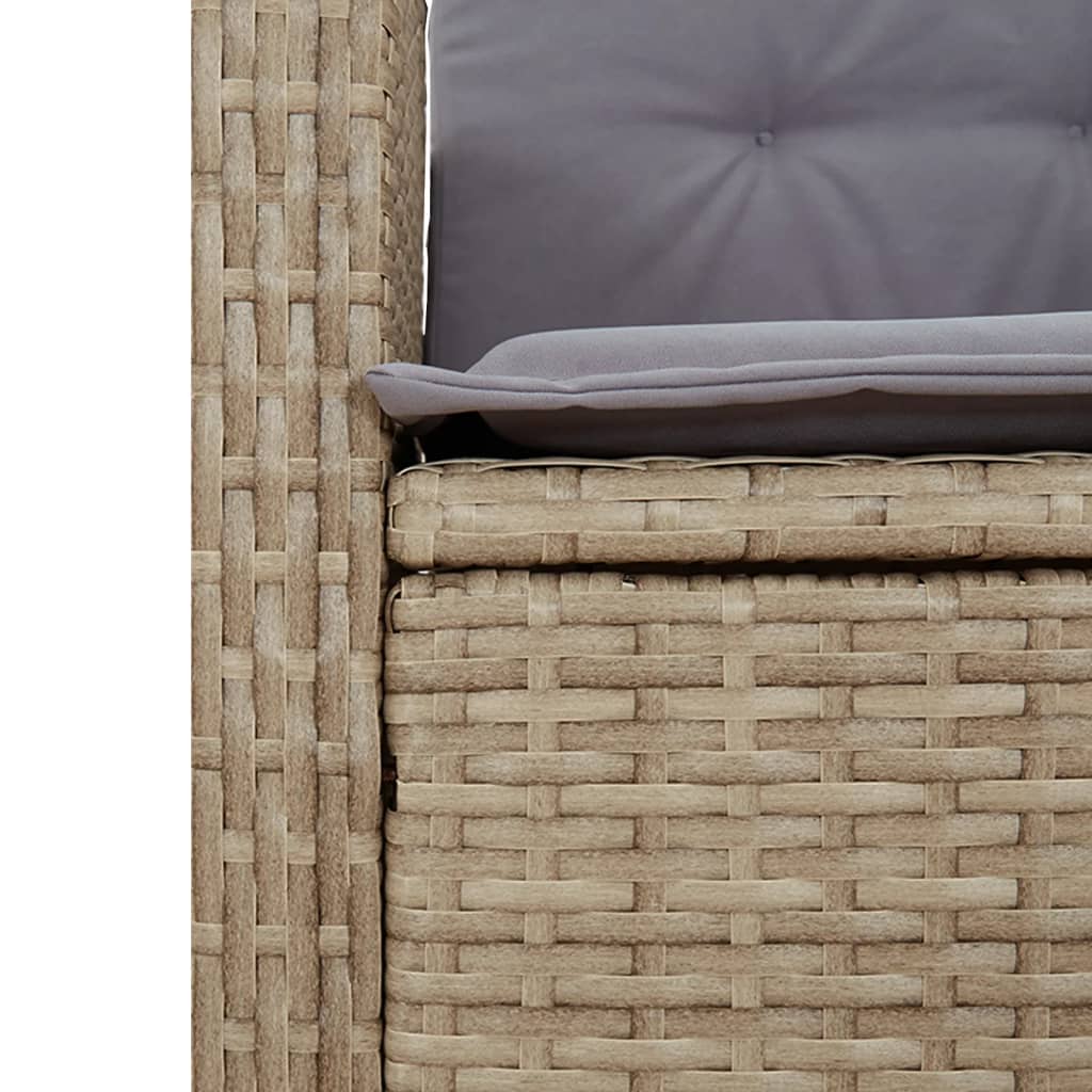 7 Piece Garden Dining Set with Cushions Grey Poly Rattan
