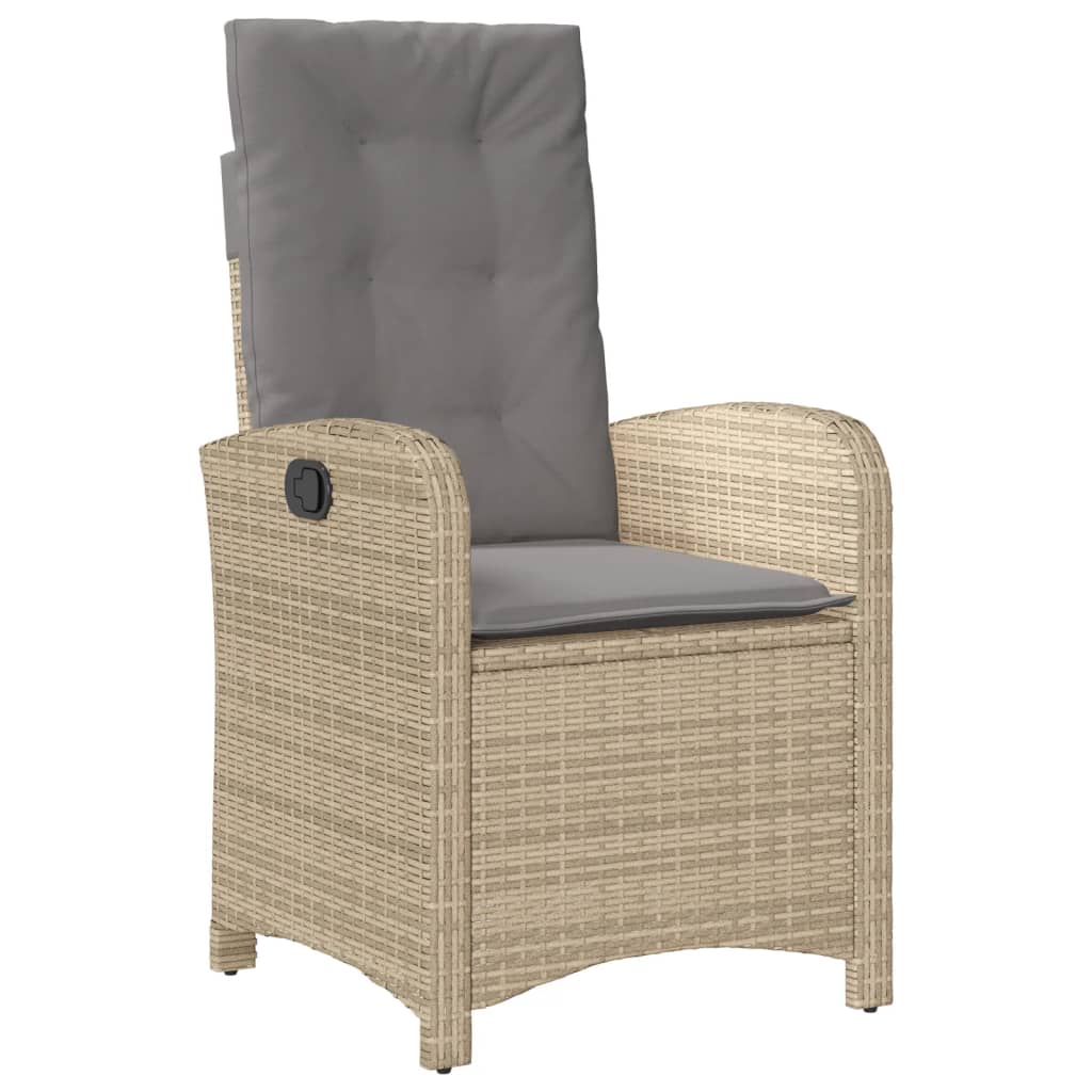 9 Piece Garden Dining Set with Cushions Grey Poly Rattan