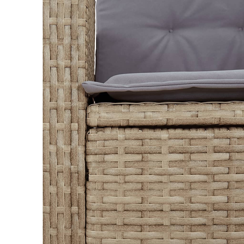 9 Piece Garden Dining Set with Cushions Grey Poly Rattan