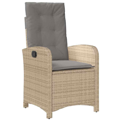 9 Piece Garden Dining Set with Cushions Grey Poly Rattan