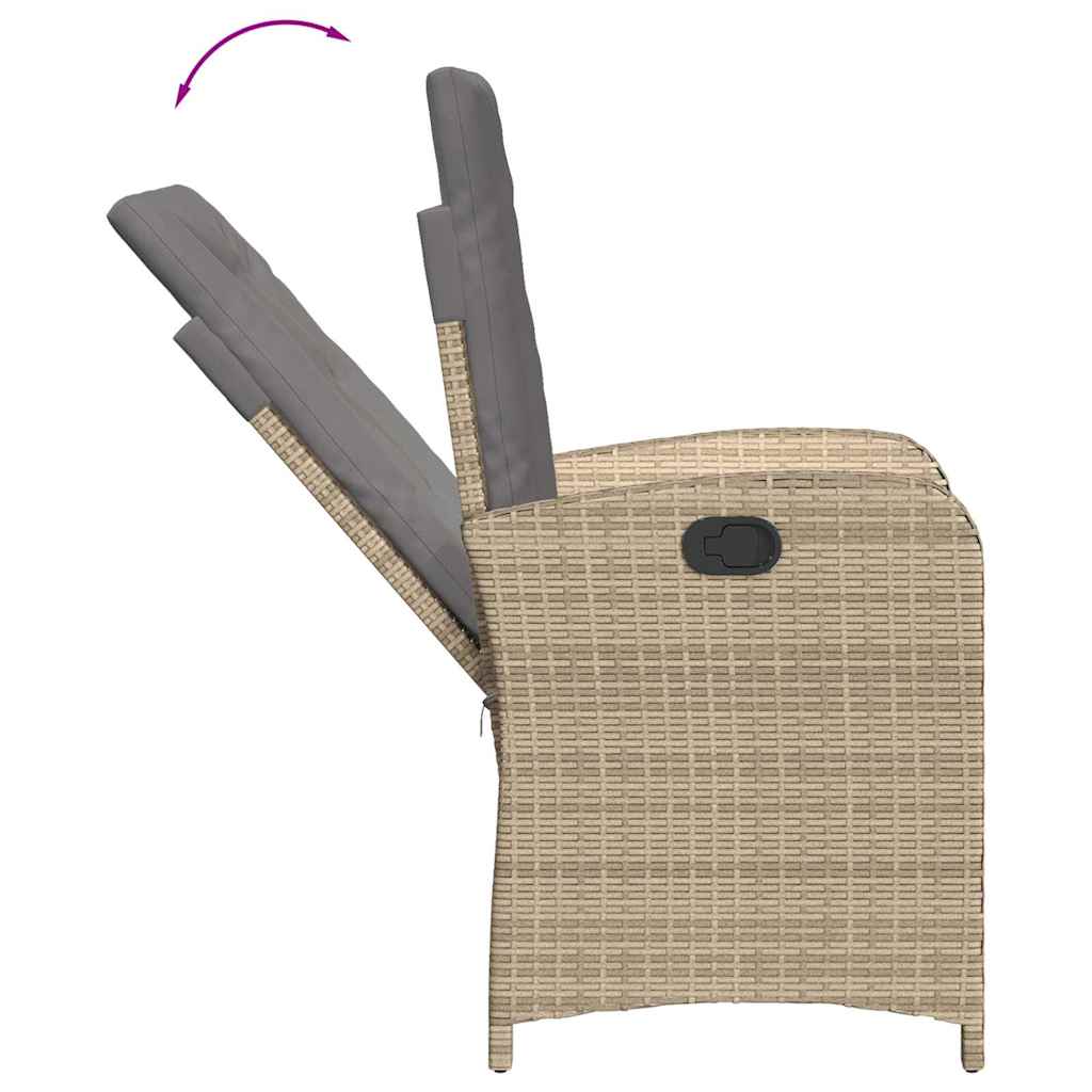 9 Piece Garden Dining Set with Cushions Grey Poly Rattan