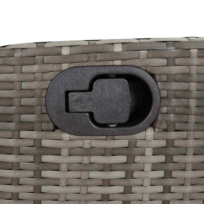 3 Piece Garden Dining Set with Cushions Grey Poly Rattan (US only)