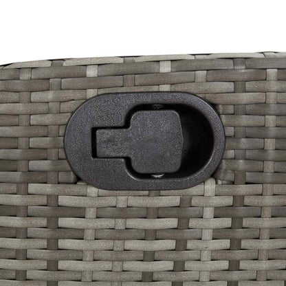 5 Piece Garden Dining Set with Cushions Grey Poly Rattan