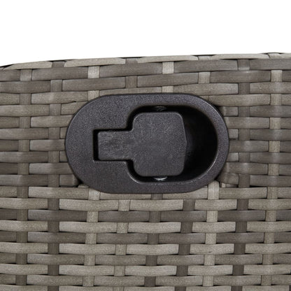 3 Piece Garden Dining Set with Cushions Grey Poly Rattan