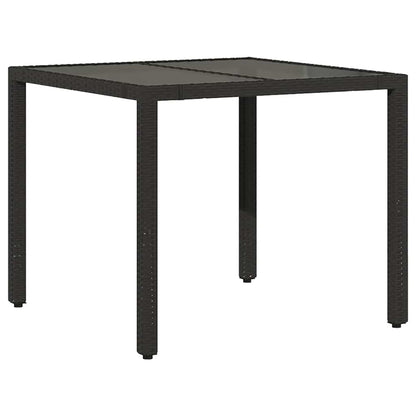 Garden Table | Black | PE Rattan | 90x90 cm | Sturdy | Garden Table