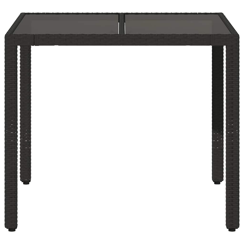 Garden Table | Black | PE Rattan | 90x90 cm | Sturdy | Garden Table