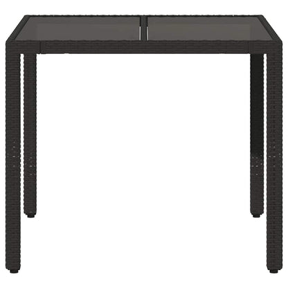 Garden Table | Black | PE Rattan | 90x90 cm | Sturdy | Garden Table
