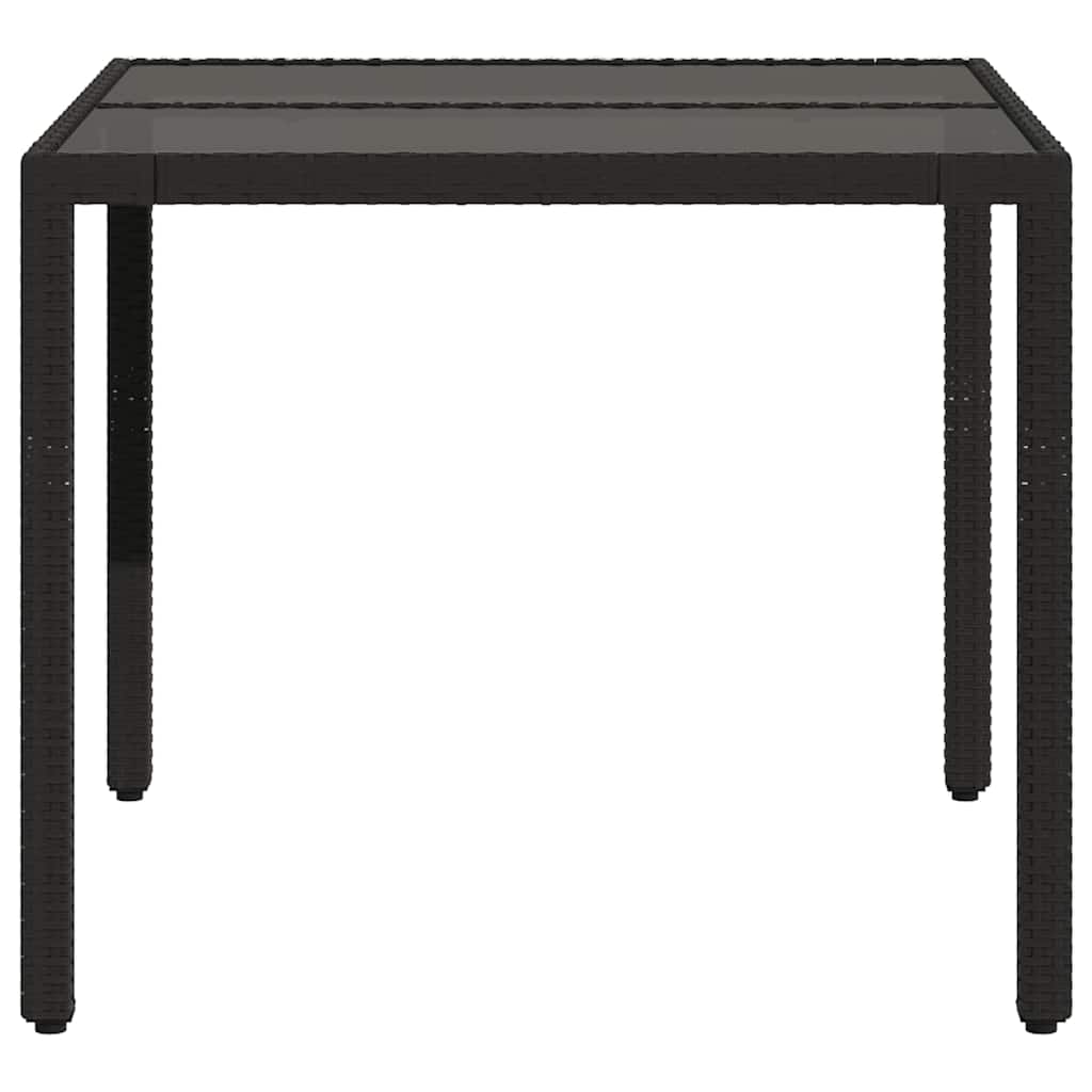 Garden Table | Black | PE Rattan | 90x90 cm | Sturdy | Garden Table