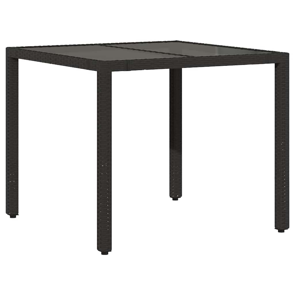 Garden Table | Black | PE Rattan | 90x90 cm | Sturdy | Garden Table
