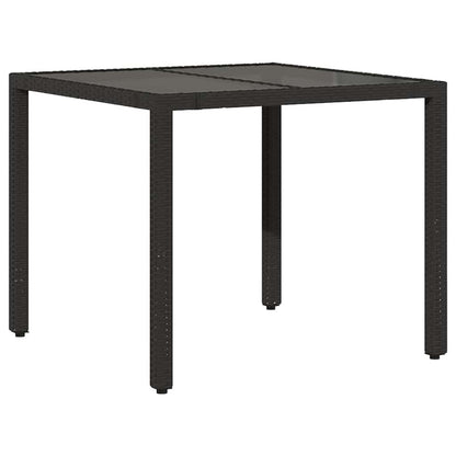 Garden Table | Black | PE Rattan | 90x90 cm | Sturdy | Garden Table