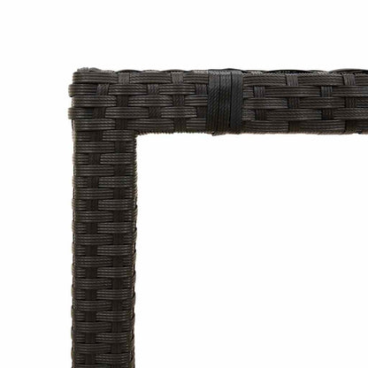 Garden Table | Black | PE Rattan | 90x90 cm | Sturdy | Garden Table