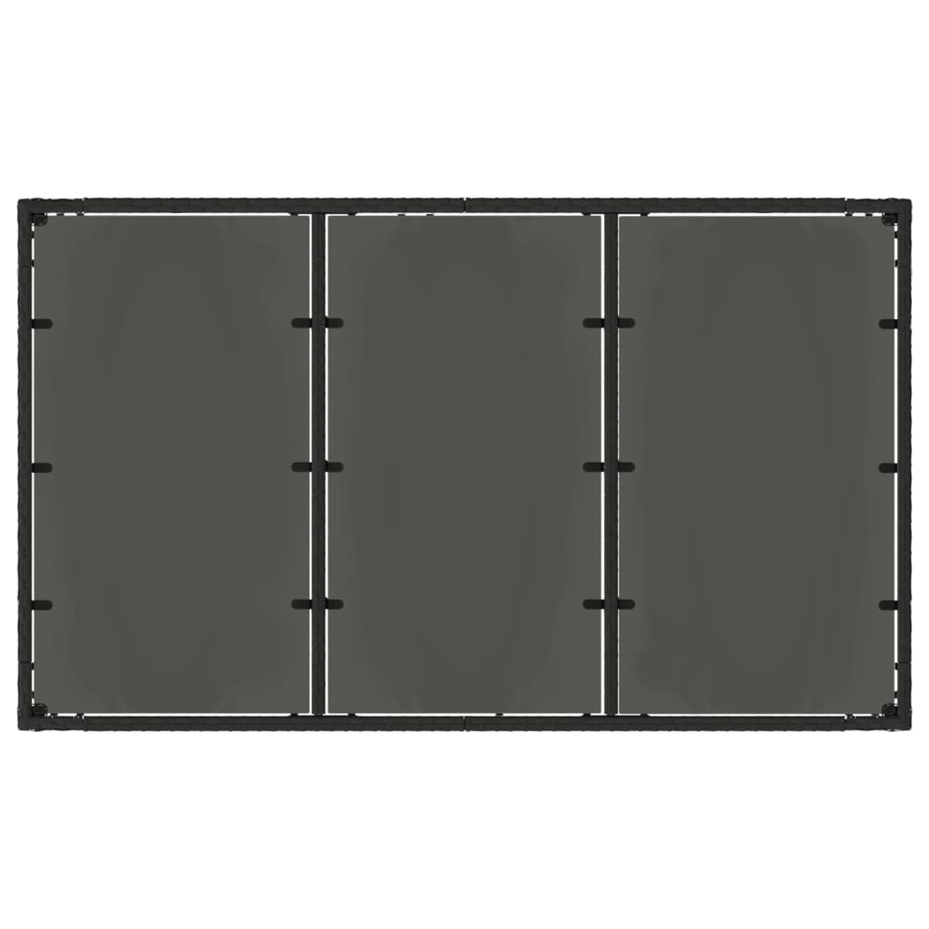 Garden Table | Black | Poly Rattan, Tempered Glass, Powder-Coated Steel