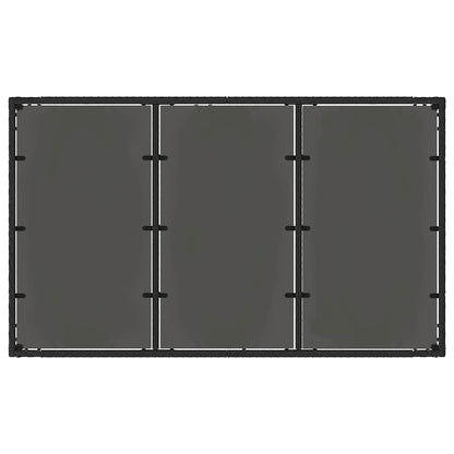 Garden Table with Glass Top Black 150x90x75 cm Poly Rattan