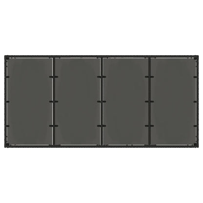 Garden Table with Glass Top Black 190x90x75 cm Poly Rattan