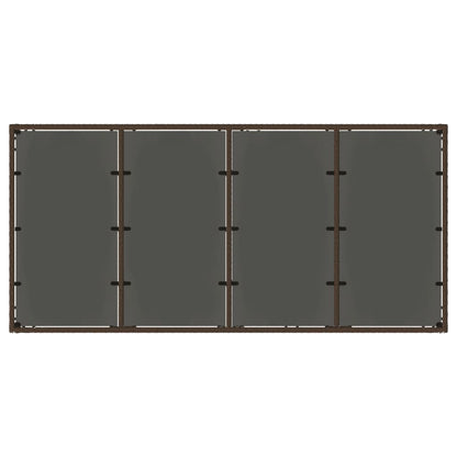 Garden Table with Glass Top Brown 190x90x75 cm Poly Rattan