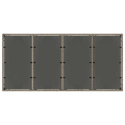 Garden Table with Glass Top Grey 190x90x75 cm Poly Rattan