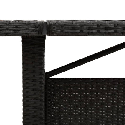 Garden Table with Acacia Wood Top Black 240x90x75cm Poly Rattan